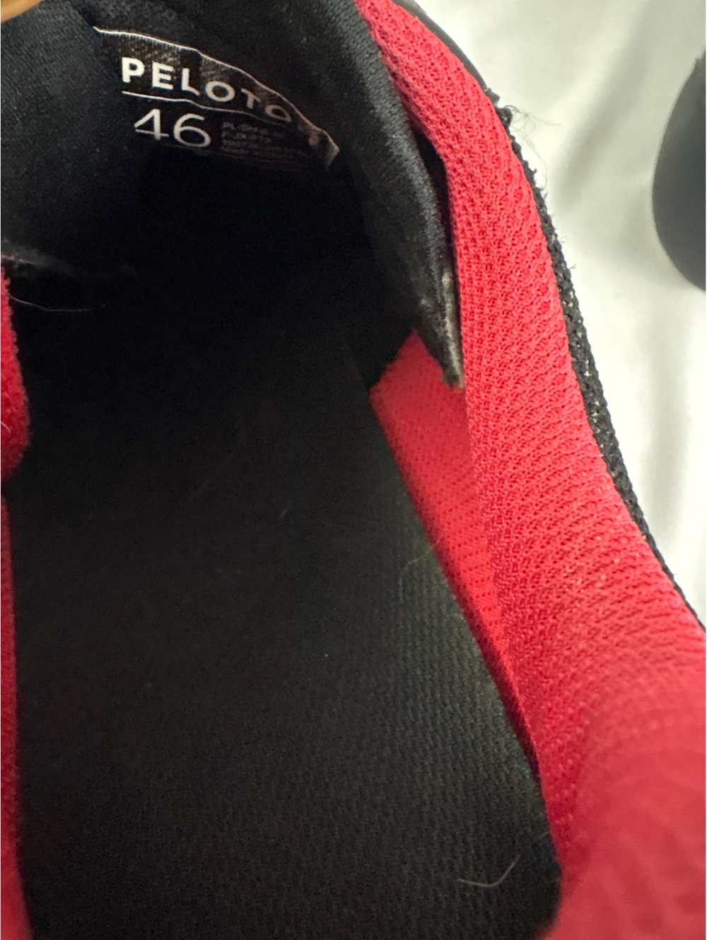 Peloton Cycling Shoes Black with Red Interior Size 46 US 12 - Picture 8 of 8